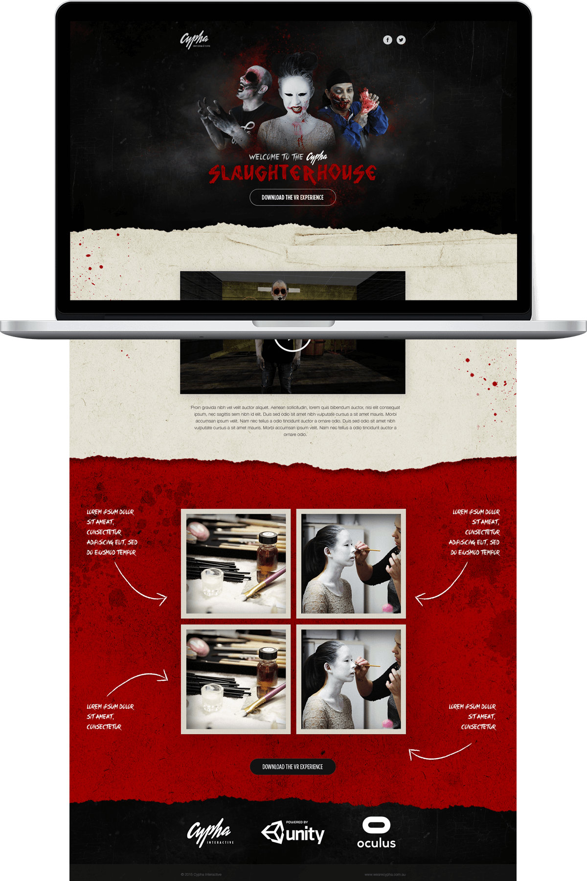 Slaughterhouse VR experience shown on a laptop